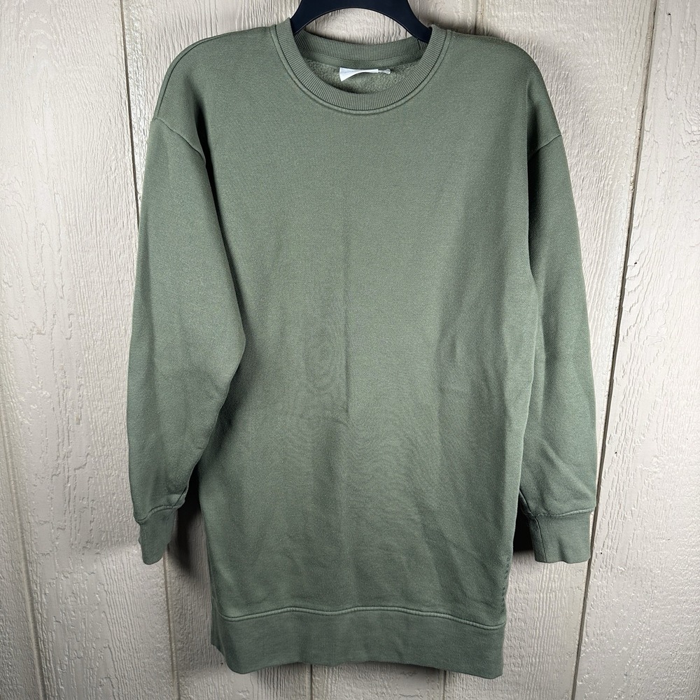 Cozy Earth Tunic Crewneck Sweatshirt Womens Small Olive Green Modal CEW0168